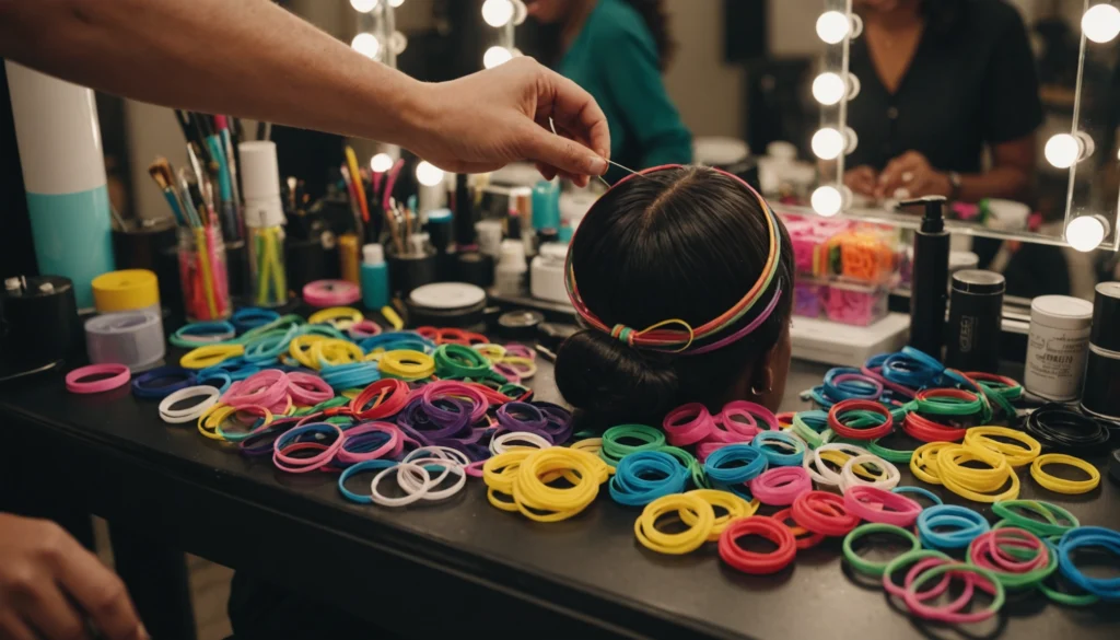 elastique en caoutchouc pour cheveux